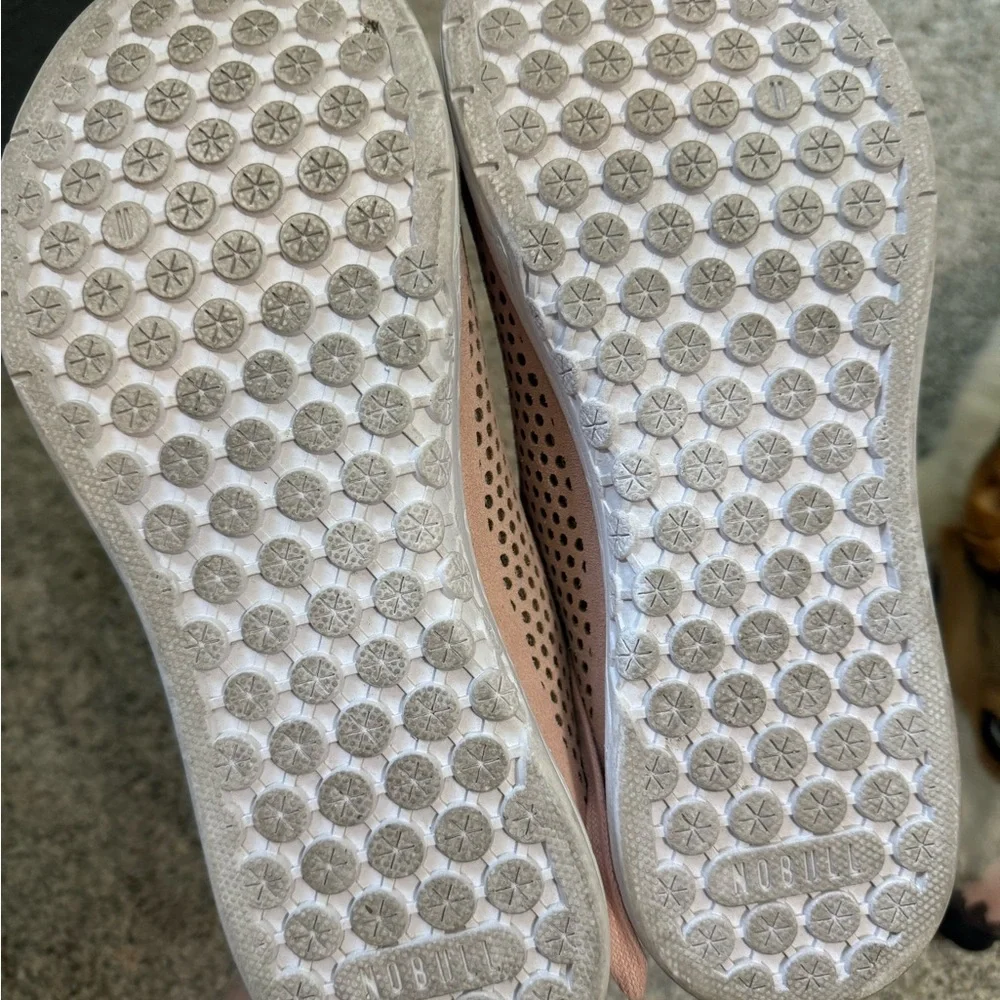 Women's NoBull Perforated Suede Trainers, light pink, size 10 - Picture 3 of 4